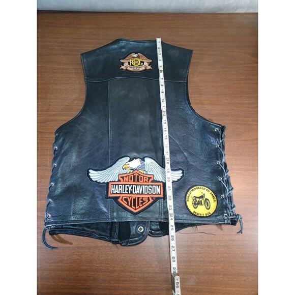 Vintage Harley-Davidson Natal Leather Motorcycle Apparel Vest Size Large Long - Picture 7 of 15